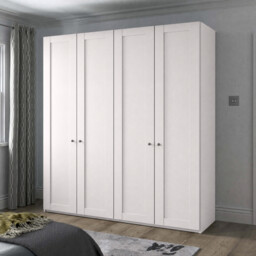 Varese 2M 4 Door Wardrobe, White - Barker & Stonehouse - thumbnail 2