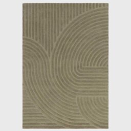 Curvone 120x170cm Rug Sage, Square, Green Wool - Barker & Stonehouse