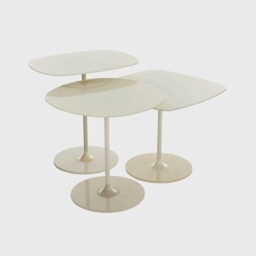 Kartell Thierry Set 3 Side Tables H40+H45+H50 White Glass - Barker & Stonehouse - thumbnail 1