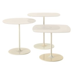 Kartell Thierry Set 3 Side Tables H40+H45+H50 White Glass - Barker & Stonehouse - thumbnail 3