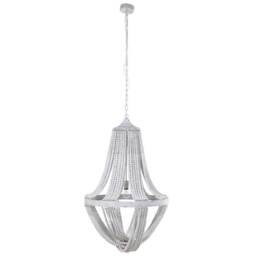 Large Wooden Bead Chandelier, White - Barker & Stonehouse - thumbnail 2