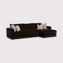 Bosham Large Chaise Corner Sofa Rhf, Brown Fabric - Barker & Stonehouse