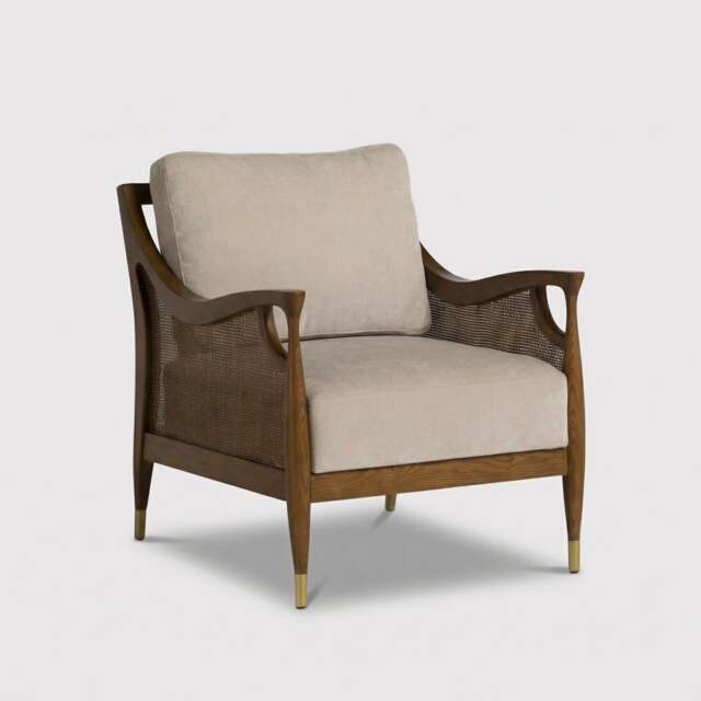 Ambrosio Accent Armchair, Neutral Fabric - Barker & Stonehouse - image 1