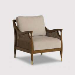 Ambrosio Accent Armchair, Neutral Fabric - Barker & Stonehouse