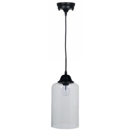 Clear Glass Drop Pendant Light, Black - Barker & Stonehouse - thumbnail 3