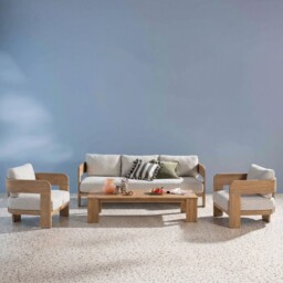 Tignale Lounge Set, Wooden, Grey - Barker & Stonehouse - thumbnail 6