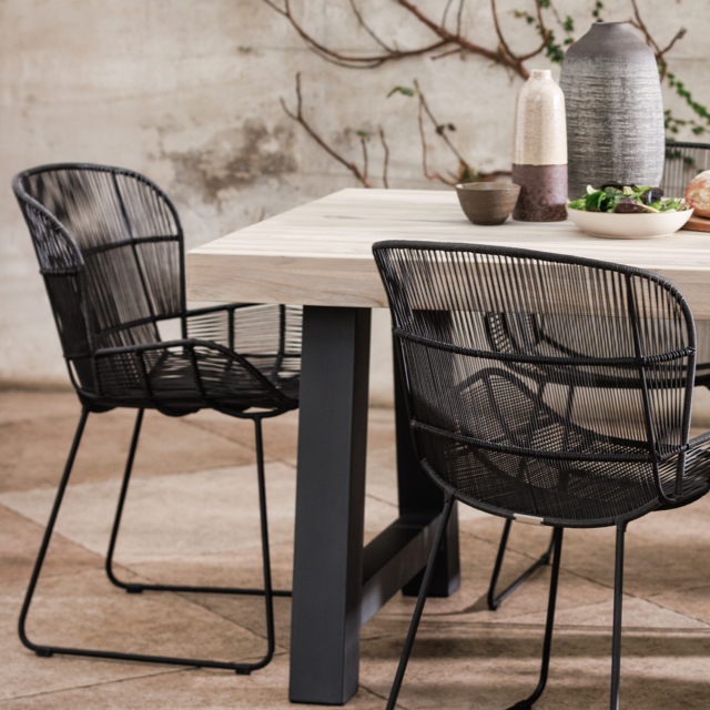 Butterfly Dining Armchair, Rope, Black - Barker & Stonehouse - image 1