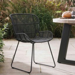 Butterfly Dining Armchair, Rope, Black - Barker & Stonehouse - thumbnail 2