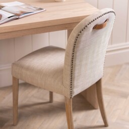 Maurice Dining Chair H'Bone+Tan Handle, Neutral Fabric - Barker & Stonehouse - thumbnail 6