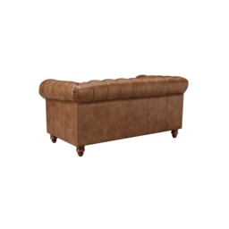 Ullswater 2 Seater Chesterfield Sofa 2034 Dark Rum FL, Brown Leather - Barker & Stonehouse - thumbnail 3