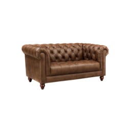 Ullswater 2 Seater Chesterfield Sofa 2034 Dark Rum FL, Brown Leather - Barker & Stonehouse - thumbnail 2
