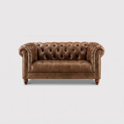 Ullswater 2 Seater Chesterfield Sofa 2034 Dark Rum FL, Brown Leather - Barker & Stonehouse - thumbnail 1