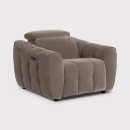 Montgomery Power Recliner Chair & Headrest, Grey Fabric - Barker & Stonehouse