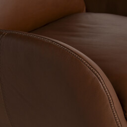 Uma Swivel Armchair, Brown Leather - Barker & Stonehouse - thumbnail 5
