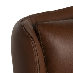 Uma Swivel Armchair, Brown Leather - Barker & Stonehouse - thumbnail 4