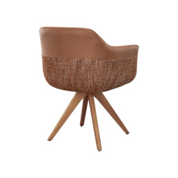 Dixon Swivel Dining Chair High Arm, Brown Fabric - Barker & Stonehouse - thumbnail 5