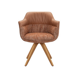 Dixon Swivel Dining Chair High Arm, Brown Fabric - Barker & Stonehouse - thumbnail 4