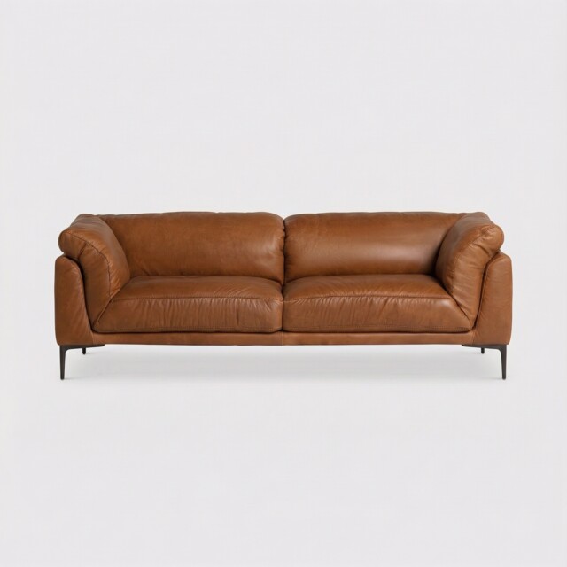 Epping 3 Seater Sofa 232X99X80Cm, Brown Leather - Barker & Stonehouse - image 1