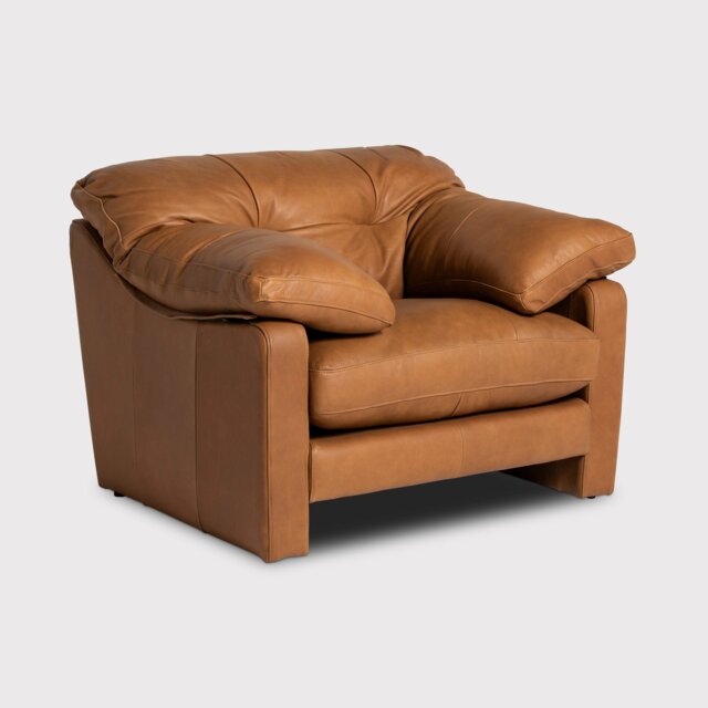 Penley Lounge Armchair, Brown Leather - Barker & Stonehouse - image 1