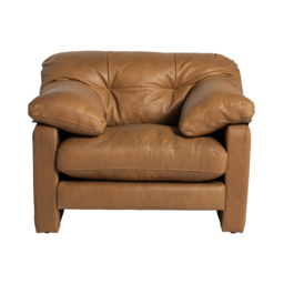 Penley Lounge Armchair, Brown Leather - Barker & Stonehouse - thumbnail 3