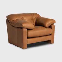 Penley Lounge Armchair, Brown Leather - Barker & Stonehouse - thumbnail 1