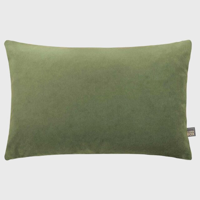 Plush Green Velvet Rectangular Cushion, Square - Barker & Stonehouse
