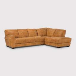 Houston Large Corner Rhf Chaise Corner Sofa, Brown Leather - Barker & Stonehouse