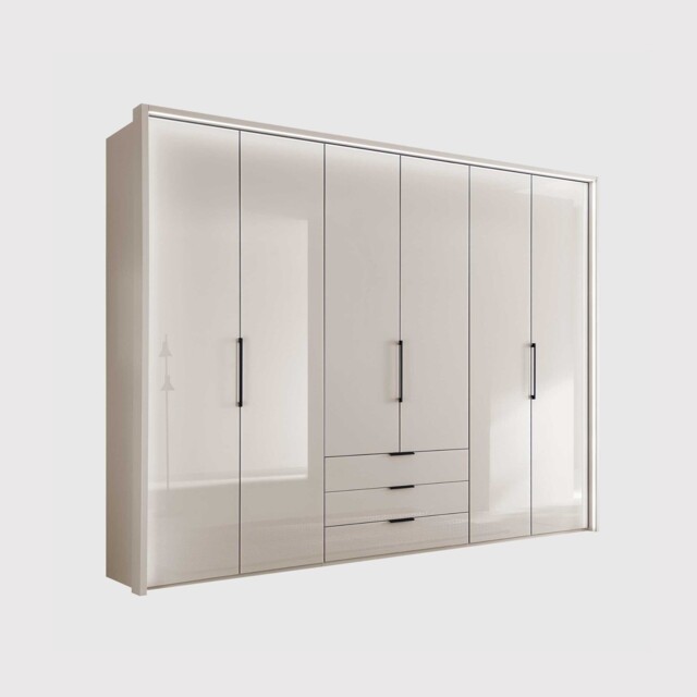Templin 2000 6 Glss Door Combi Wardrobe, Neutral - Barker & Stonehouse - image 1