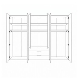 Templin 2000 6 Glss Door Combi Wardrobe, Neutral - Barker & Stonehouse - thumbnail 3