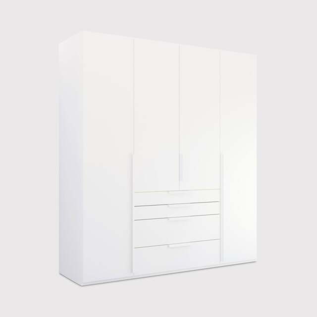 Frans 4 Door 4 Drawer Wardrobe 201Cm, Grey - Barker & Stonehouse - image 1