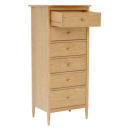 Ercol Teramo 6 Drawer Tall Chest, Brown Oak - Barker & Stonehouse - thumbnail 3