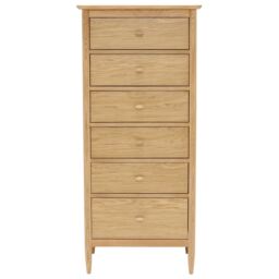 Ercol Teramo 6 Drawer Tall Chest, Brown Oak - Barker & Stonehouse - thumbnail 2