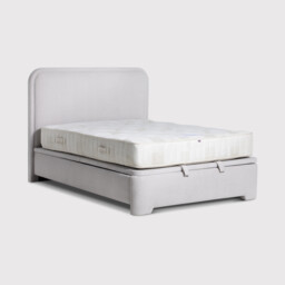 Tilbury King Bed Frame & Curved Headboard, Grey Fabric - Barker & Stonehouse