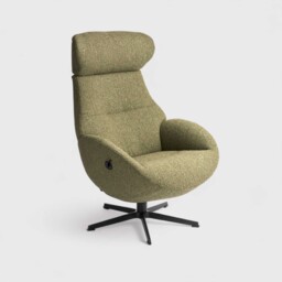 Conform Globe Swivel Recliner Chair, Green Fabric - Barker & Stonehouse