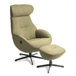 Conform Globe Swivel Recliner Chair, Green Fabric - Barker & Stonehouse - thumbnail 3