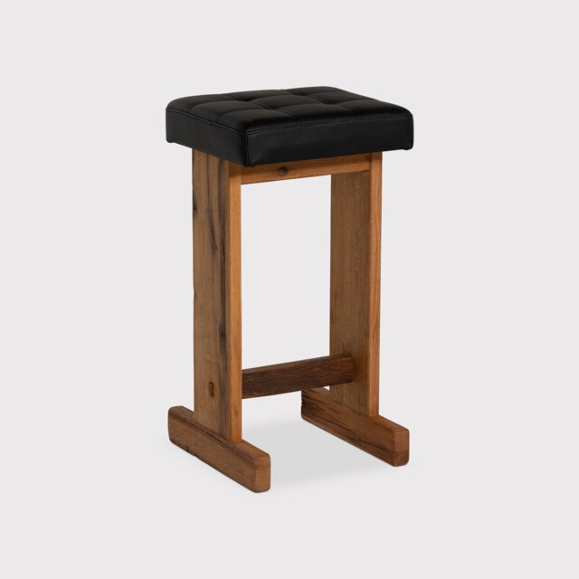 Caledon Bar Bar Stool - Leather L01 41x40x77cm, Brown Oak - Barker & Stonehouse - image 1