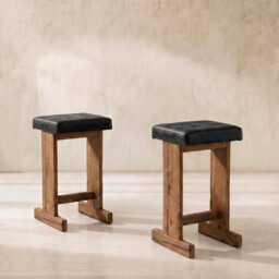 Caledon Bar Bar Stool - Leather L01 41X40X77Cm, Brown Oak - Barker & Stonehouse - thumbnail 1