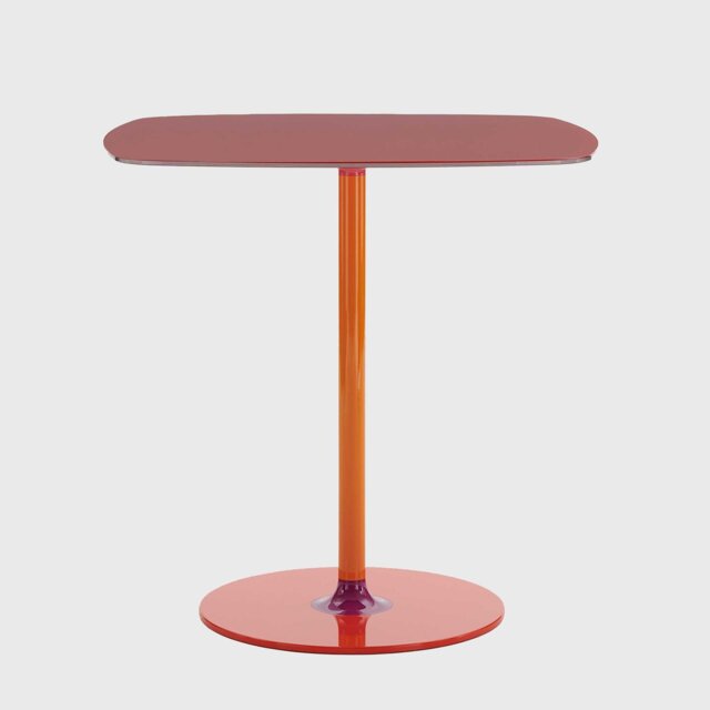 Kartell Thierry Bistrot Table 70x70x72 Burgundy, Red Glass - Barker & Stonehouse - image 1