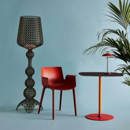 Kartell Thierry Bistrot Table 70x70x72 Burgundy, Red Glass - Barker & Stonehouse - thumbnail 2