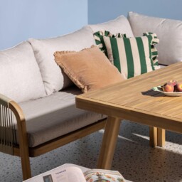 Tavira Corner Dining Set Table without Stretcher, Wooden, Grey - Barker & Stonehouse - thumbnail 3