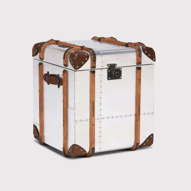 Timothy Oulton Globetrekker Side Table, Silver Metal - Barker & Stonehouse - image 1