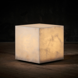 Timothy Oulton Alabaster Cube Side Table 50cm, Neutral Stone - Barker & Stonehouse - thumbnail 2