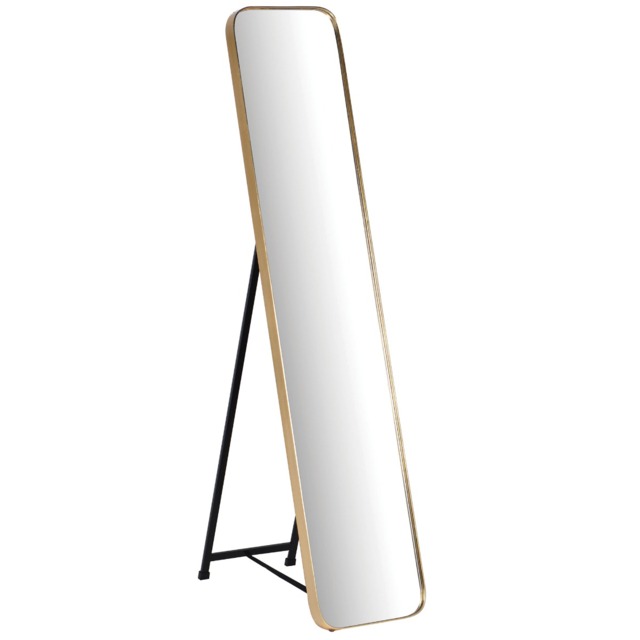 Gold Frame Floor Mirror, Square Glass - Barker & Stonehouse - image 1