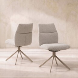 Altadena Swivel Dining Chair Without Arm, Neutral Fabric - Barker & Stonehouse