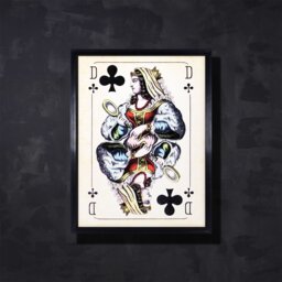 Timothy Oulton Cards Dame Clubs Art, Black Wood - Barker & Stonehouse - thumbnail 2