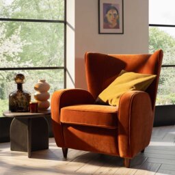 Tanya Armchair, Orange Velvet - Barker & Stonehouse - thumbnail 2