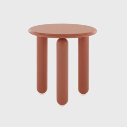 Kartell Undique Mas Side Table 48X48X51 Orange, Round Wood - Barker & Stonehouse