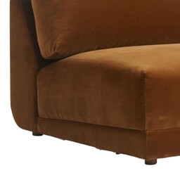 Romulas Section 1 Seater Modular Sofa, Brown Velvet - Barker & Stonehouse - thumbnail 4