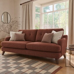 Loften Extra Large Sofa-Witton Brick+A Walnut Feet, Red Fabric - Barker & Stonehouse - thumbnail 4