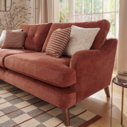 Loften Extra Large Sofa-Witton Brick+A Walnut Feet, Red Fabric - Barker & Stonehouse - thumbnail 3